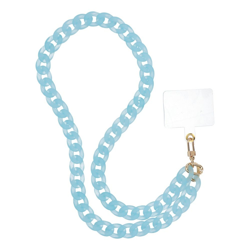 PANAMA LONG Phone lanyard, Phone pendant / cord length 80cm (40cm in the loop) / on neck - blue