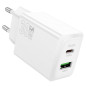 Phone charger Hoco USB A + USB C QC3.0 PD AFC 3A 30W N71 white