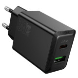 Phone charger Hoco USB A + USB C QC3.0 PD AFC 3A 30W N71 black