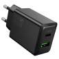 Phone charger Hoco USB A + USB C QC3.0 PD AFC 3A 30W N71 black