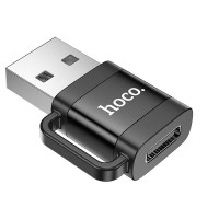 Adapter OTG USB A to USB C Hoco 3A UA31D black