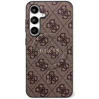 GUESS case for SAMSUNG S25 FE compatible with MagSafe GUHMS25FEG4GFRW (Ring Classic Logo) brown