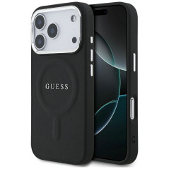 GUESS case for IPHONE 17 Pro compatible with MagSafe GUHMP17LPSAREGSK (PU W/ Classic Logo) black