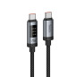 Data Cable with digital display USB C to USB C Hoco PD 6A 240W 1,2 m U148 black Data Cable with digital display USB C to USB C Hoco PD 6A 240W 1,2 m U148 black