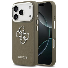 GUESS case for IPHONE 17 Pro compatible with MagSafe GUHCP17LPG4SMCEW (Grained PU W/ Big 4G Classic Logo) brown