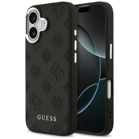 GUESS case for IPHONE 17 compatible with MagSafe GUHMP17XPSPOSSSK (PU W/ Peony Hot Stamp Script) black