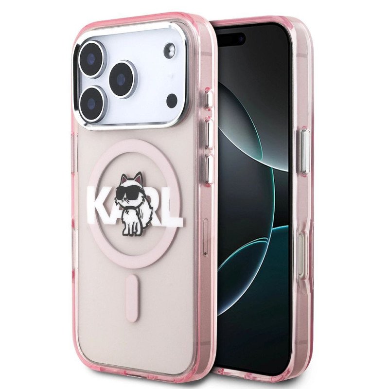 KARL LAGERFELD case for IPHONE 17 Pro compatible with MagSafe KLHMP17LHGCHGKBP (IML Choupette Sketch Logo) pink KARL LAGERFELD case for IPHONE 17 Pro compatible with MagSafe KLHMP17LHGCHGKBP (IML Choupette Sketch Logo) pink