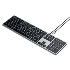 Wire keyboard USB C QWERTY Satechi Slim W3 Wired ST-UCSW3M space gray