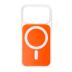 CLEAR FUSION MAG COVER Case compatible with MagSafe for IPHONE 16 Pro hermes orange