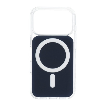 CLEAR FUSION MAG COVER Case compatible with MagSafe for IPHONE 15 Pro Max navy blue