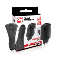 Ladegerät inkl. Datenkabel schwarz microUSB GT PHANTOM (1