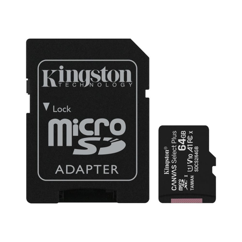 Kingston Speicherkarte microSD 64GB inkl. SD-Adapter (100MB/s.)