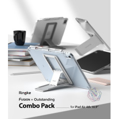Ringke Fusion Combo Outstanding Hard Case with Gel Frame + Adhesive Stand Clear für Apple iPad Air 2020/2022 (4./5. Generation)