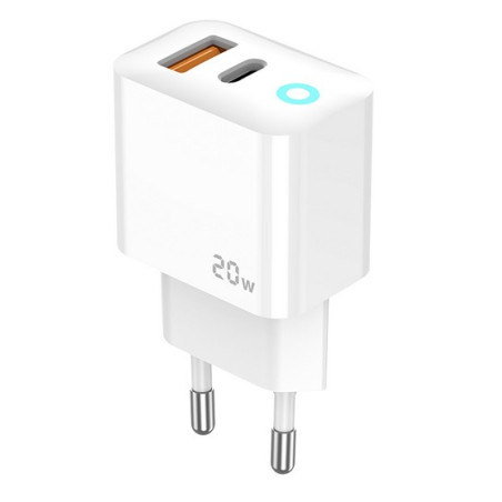 CHARGER USB-A + USB-C 20W JELLICO EU11 white