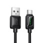 Cable with LCD USB A to USB C Hoco 3A 1,2 m U146 black