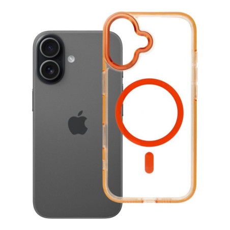 Case FRAME CLEAR HYBRID MAG COVER compatible with MagSafe for IPHONE 17 hermes orange