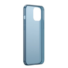 Baseus Frosted Glass Case Hard case with a flexible frame navyblue für iPhone 12 Pro / iPhone 12