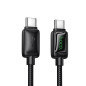 Cable with LCD USB C to USB C Hoco 3A 60W 1,2 m U146 black