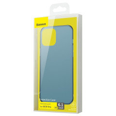 Baseus Frosted Glass Case Hard case with a flexible frame navyblue für iPhone 12 Pro / iPhone 12