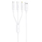 3in1-Kabel FONENG XS07: USB-A auf microUSB + LIGHTNING + USB-C (1,2 m / 3A / white)