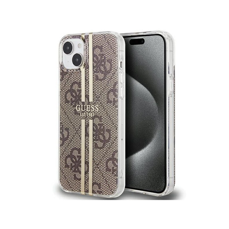 GUESS case for IPHONE 15 Plus GUHCP15MH4PSEGW (4G Gold  Stripe) brown