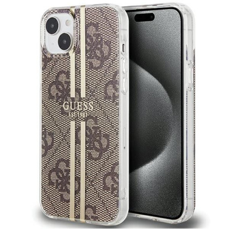 GUESS case for IPHONE 15 Plus GUHCP15MH4PSEGW (4G Gold  Stripe) brown