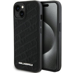 KARL LAGERFELD case for IPHONE 15 Plus KLHCP15MPQKPMK (Quilted Pattern) black