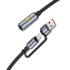 Cable USB A / USB C to Cigarete lighter Hoco 0
