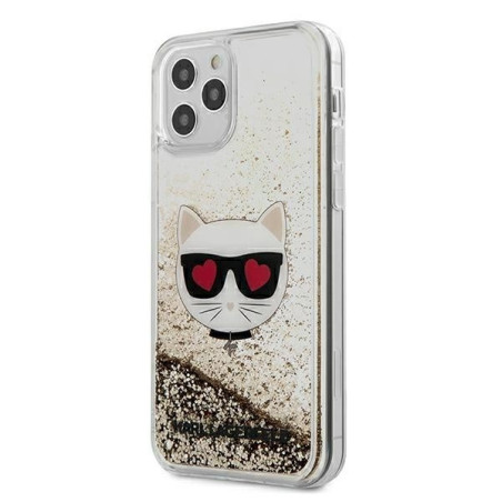 ORIGINAL KARL LAGERFELD Backcase CHOUPETTE Gold-Glitter für Apple iPhone 12| iPhone 12 Pro