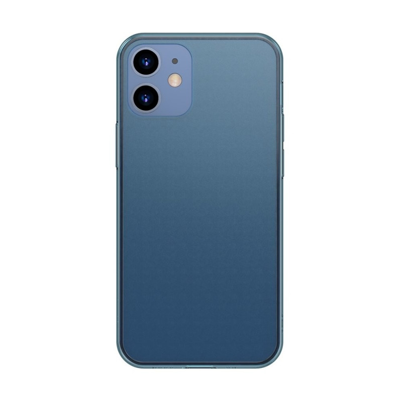 Baseus Frosted Glass Case Hard case with a flexible frame navyblue für iPhone 12 Pro / iPhone 12