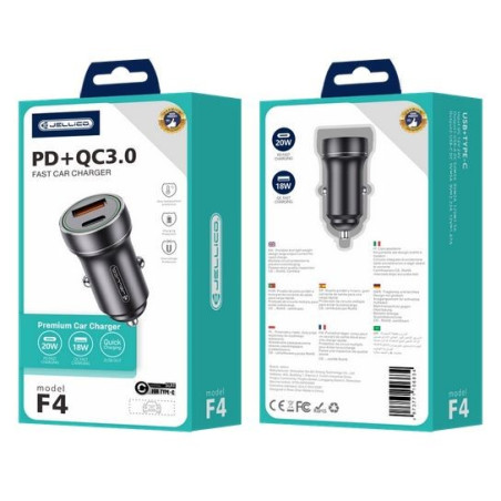 KFZ POWER-ADAPTER USB-A/USB-C JELLICO 20W PD / QC3.0