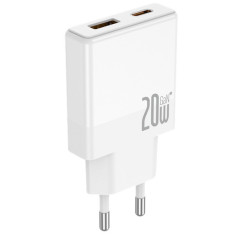 CHARGER USB-C + USB-A 20W GaN JELLICO EU57 white + Cable USB-C