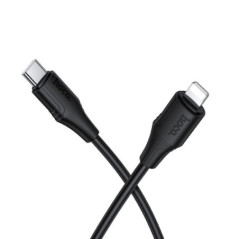 Silicone Cable USB C to Lightning Hoco 27W 1 m X124 black