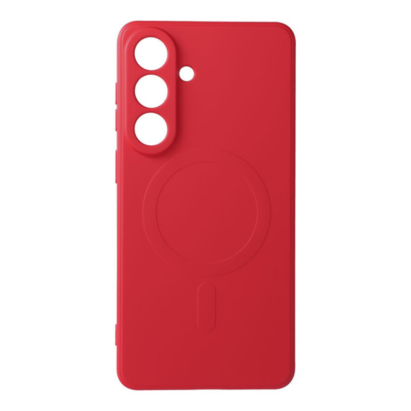 SILICONE MAG COVER case compatible with MagSafe for SAMSUNG S26 Plus red