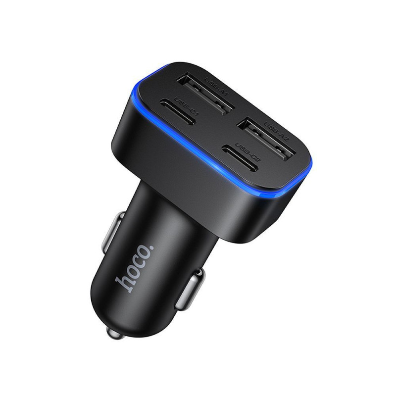 Car charger Hoco 2xUSB A + 2xUSB C PD QC3.0 42W Z63 black Car charger Hoco 2xUSB A + 2xUSB C PD QC3.0 42W Z63 black