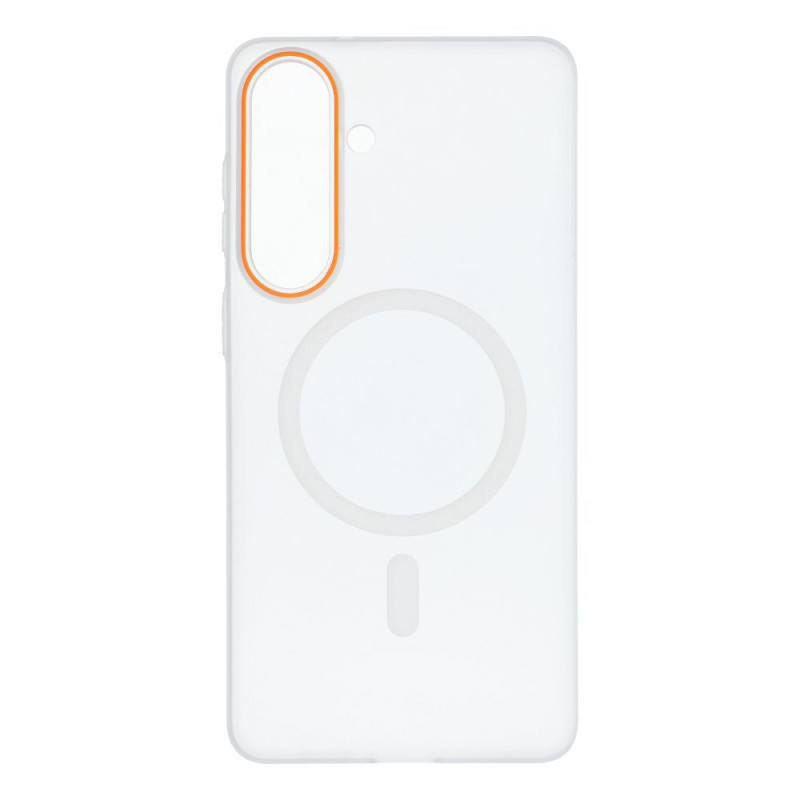 Case GO ORANGE compatible with MagSafe for SAMSUNG S26 Plus transparent