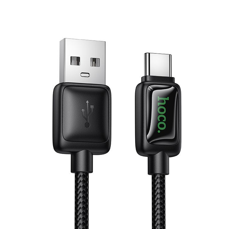 Cable with LCD USB A to USB C Hoco 3A 1,2 m U146 black Cable with LCD USB A to USB C Hoco 3A 1,2 m U146 black