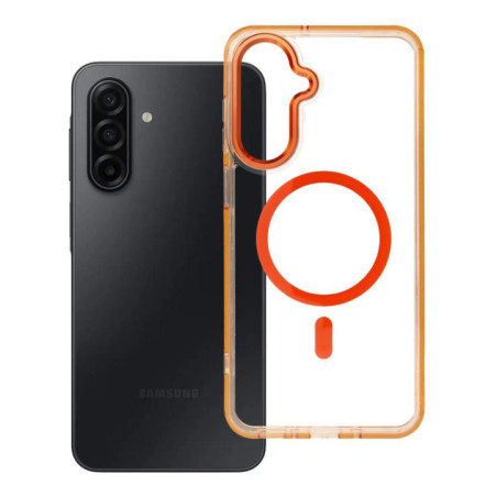 Case FRAME CLEAR HYBRID MAG COVER compatible with MagSafe for SAMSUNG A17 hermes orange