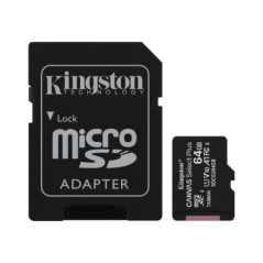 Kingston Speicherkarte microSD 64GB inkl. SD-Adapter (100MB/s.)