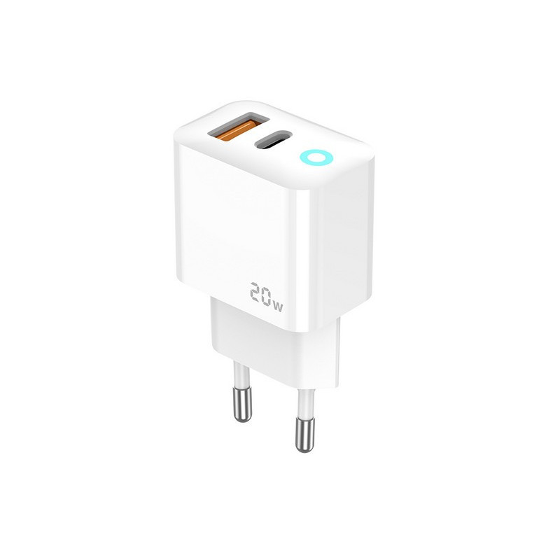 CHARGER USB-A + USB-C 20W JELLICO EU11 white