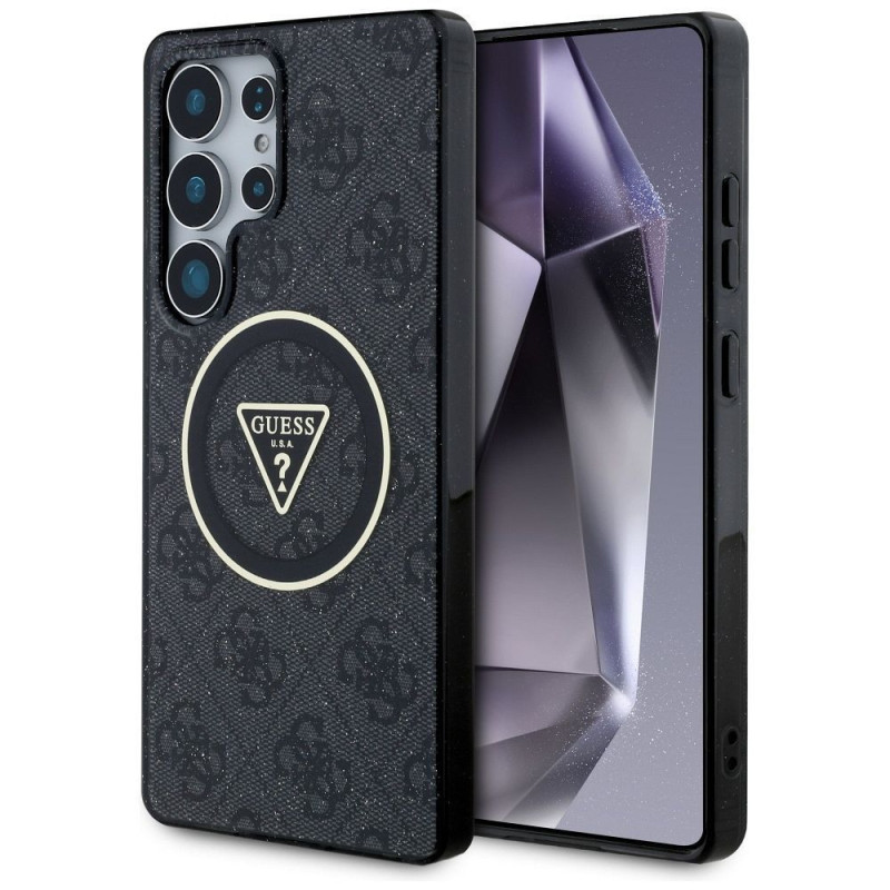 GUESS case for SAMSUNG S25 Ultra GUHMS25LHG4PRTGK (Magnetic IML Metal Glitter 4G Circle Triangle) black GUESS case for SAMSUNG S25 Ultra GUHMS25LHG4PRTGK (Magnetic IML Metal Glitter 4G Circle Triangle) black