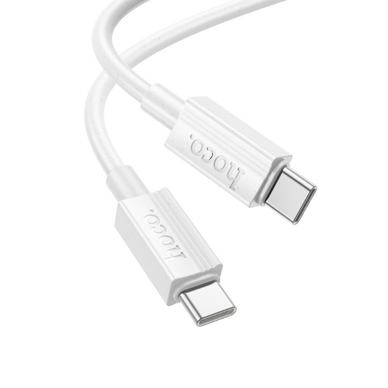 Cable USB C to USB C Hoco 3A 60W 1 m X107 white Cable USB C to USB C Hoco 3A 60W 1 m X107 white