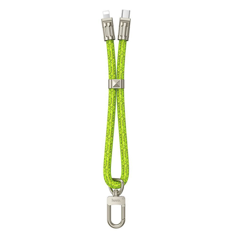 Cable USB C to Lightning Hoco PD 20W lanyard shape 0,22 m GH5 fluorescent green Cable USB C to Lightning Hoco PD 20W lanyard shape 0,22 m GH5 fluorescent green