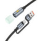 Cable USB A / USB C to LED light Hoco 0,3 m UA38C black Cable USB A / USB C to LED light Hoco 0,3 m UA38C black