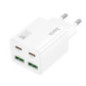 Phone charger Hoco 2 x USB C + 2 x USB A QC3.0 PD 3A 30W N56 white Phone charger Hoco 2 x USB C + 2 x USB A QC3.0 PD 3A 30W N56 white