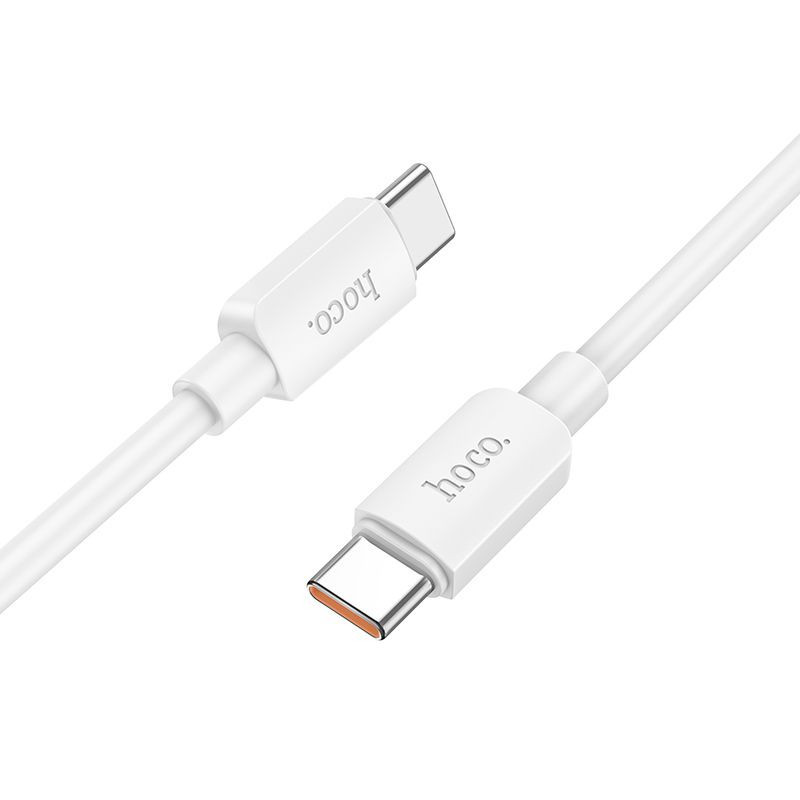 Cable USB C to USB C Hoco PD 6A 100W 1 m X96 white Cable USB C to USB C Hoco PD 6A 100W 1 m X96 white