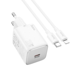 Phone charger Hoco USB C QC PD 20W + cable USB C to Lightning N40 white