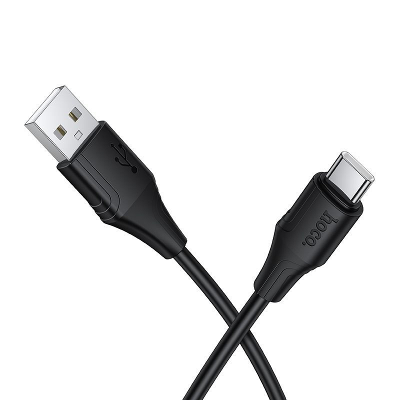 Silicone Cable USB A to USB C Hoco 3A 1 m X124 black Silicone Cable USB A to USB C Hoco 3A 1 m X124 black