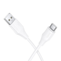 Silicone Cable USB A to USB C Hoco 3A 1 m X124 white