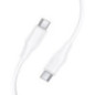 Silicone Cable USB C to USB C Hoco 3A 60W 1 m X124 white Silicone Cable USB C to USB C Hoco 3A 60W 1 m X124 white